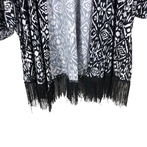 French Laundry Super Soft Open Front Cardigan, Shrug Boho Cover, Fringe Hem 2x - Picture 6 of 7